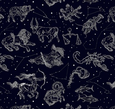 Созвездия знаков зодиака вектор