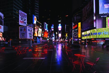 Ночной Таймс-сквер в Нью-Йорке
