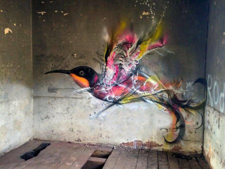 Стрит арт птицы