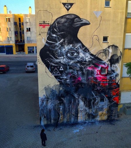 Стрит арт птицы