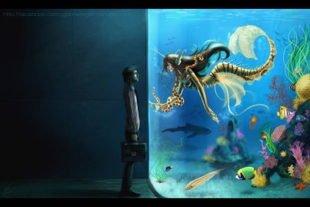 Русалка в аквариуме