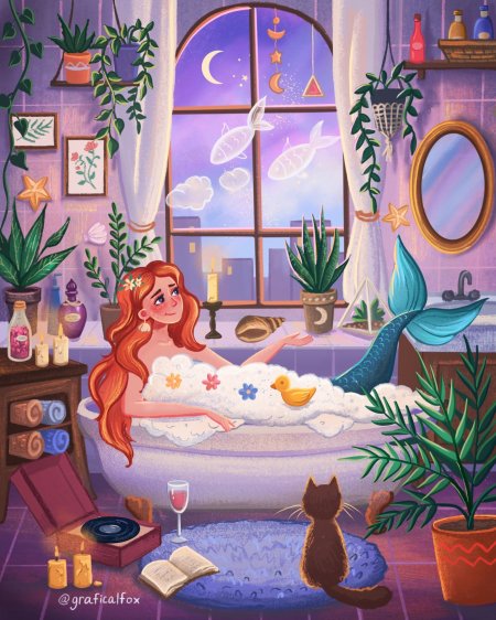 Русалка в ванной