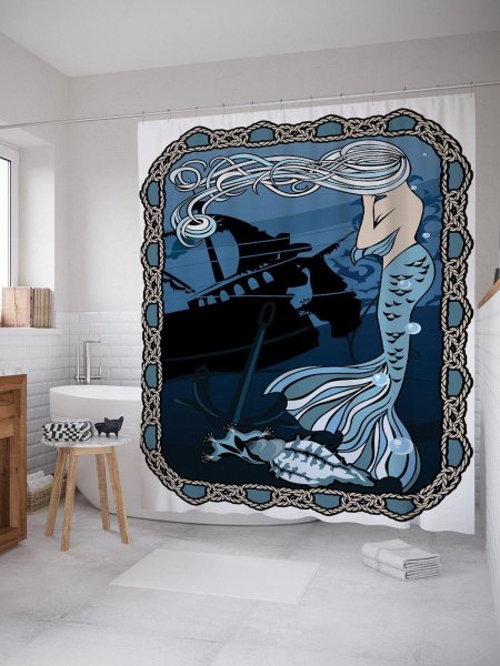Шторка для ванной Русалка