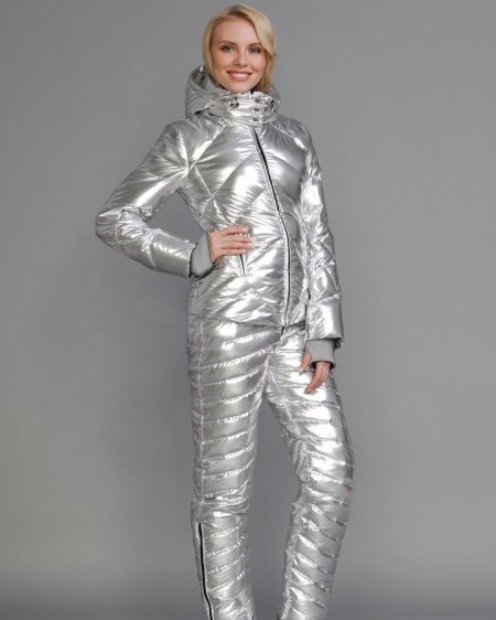 Комбинезон серебряный горнолыжный Одри