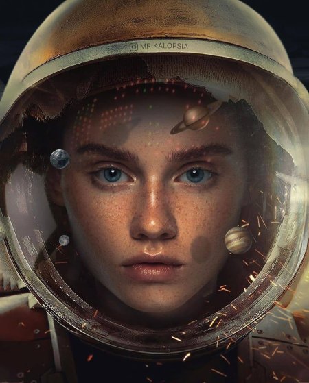 Девушка космонавт