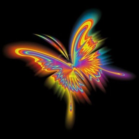 Бабочка с радужными крыльями