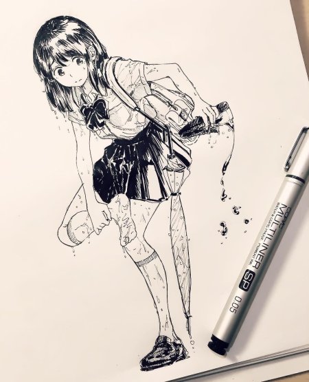Девушка скетч