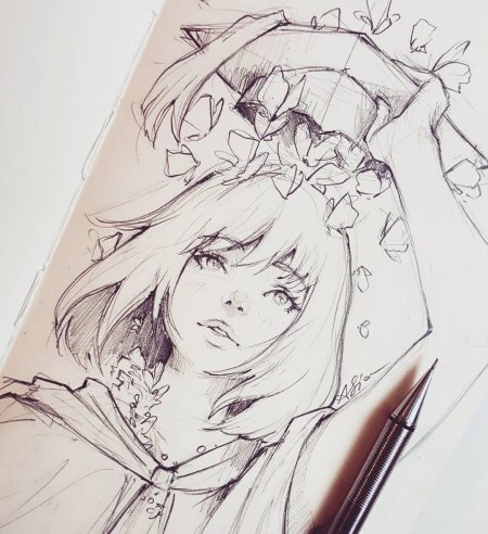 Аниме арты карандашом