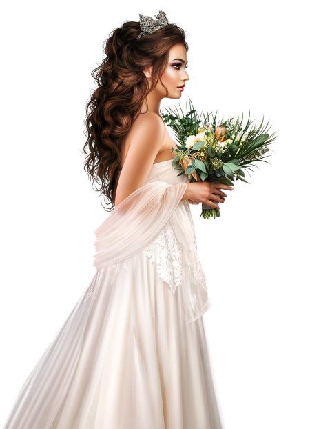 Невеста на белом фоне