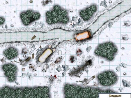 Ролл 20 ДНД Battle Map горы зимние