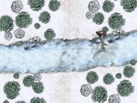 Ролл 20 ДНД Battle Map горы зимние