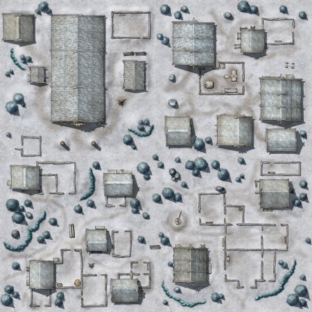 Ролл 20 ДНД Battle Map горы зимние