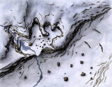 Ролл 20 ДНД Battle Map горы зимние