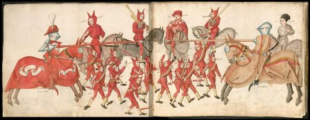 Рыцарский турнир Средневековая миниатюра