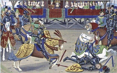 Рыцарский турнир Средневековая миниатюра