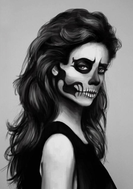 Раскрасить лицо в стиле рок