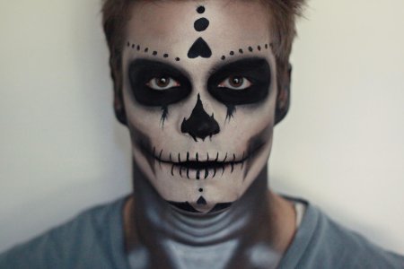 Мексиканский череп макияж мужской