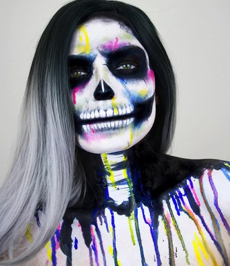 Макияж на Хэллоуин скелет