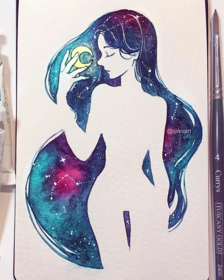 Рисунок космос для срисовки