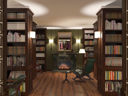 Комната библиотека