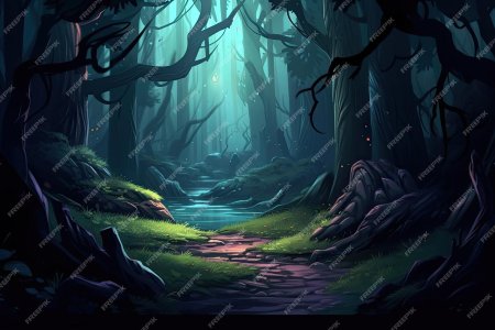 Как нарисовать темный лес