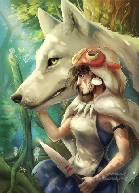 Аниме принцесса Мононоке волки