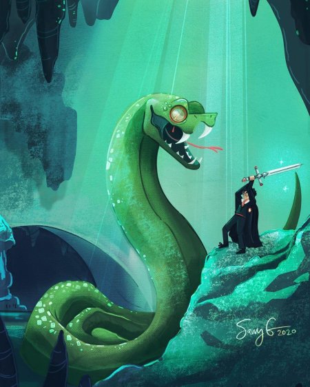 Василиск Гарри Поттер арт