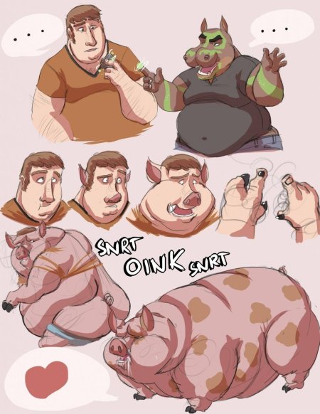 Человек превращается в свинью