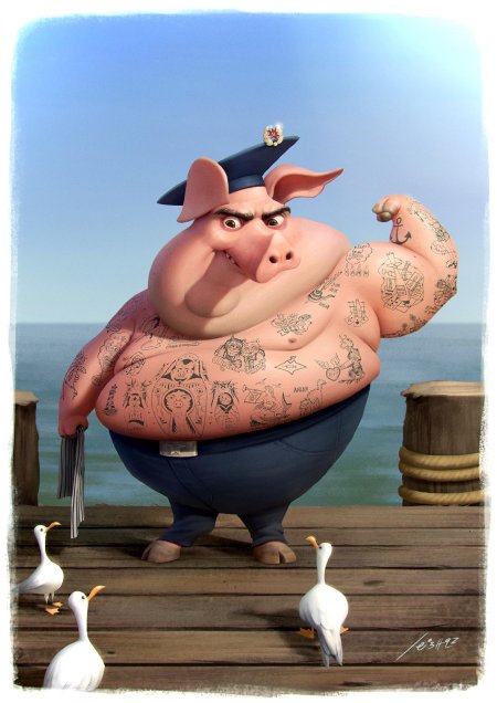 Свинья из мультика