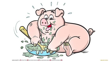 Свинья карикатура