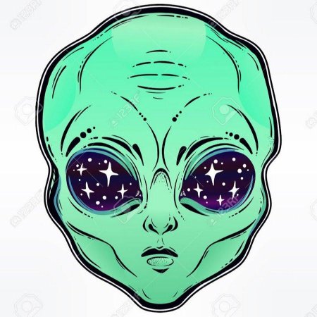 Наклейка голова инопланетянина