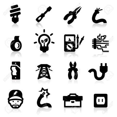 Электрика иконки вектор