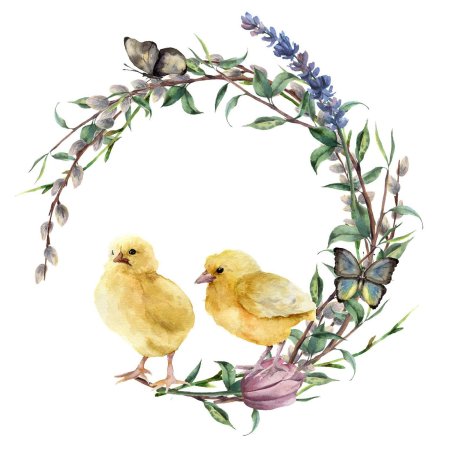 Цветы акварель венок