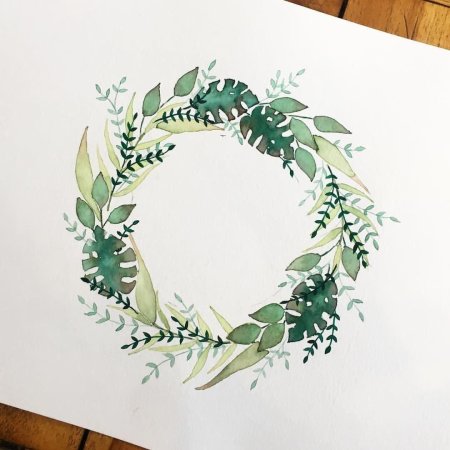 Венок акварель