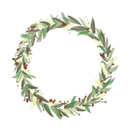 Еловый венок акварель
