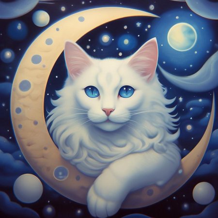 Лунный кот рисунок