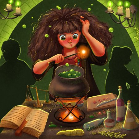 Ведьма варит зелье