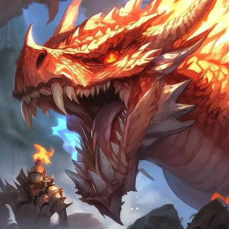 Огненный дракон арт
