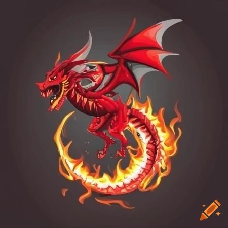 Огненный дракон рисунок