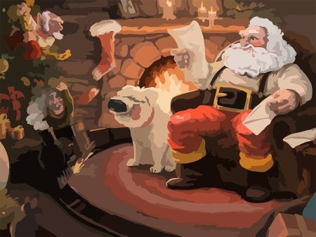 Кристмас камин Санта