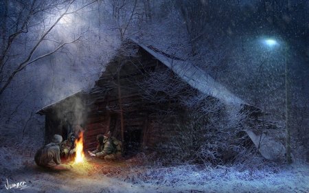 Арт сталкер деревня новичков зима