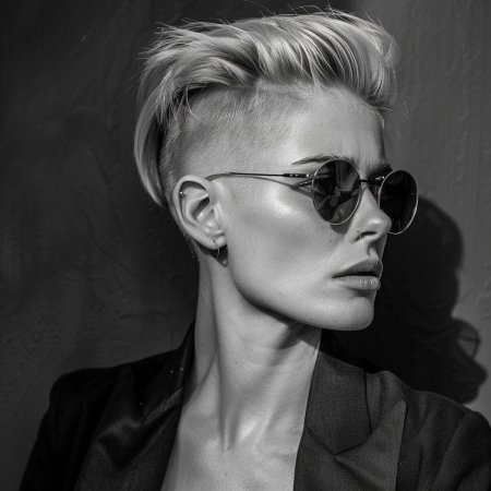 Короткая женская стрижка с выбритыми висками