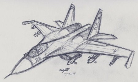 Рисунок самолета Су-27