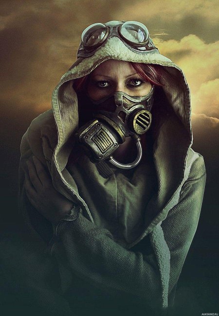 Сталкер в противогазе арт