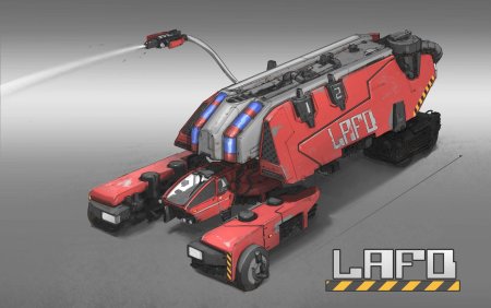 Пожарная машина киберпанк