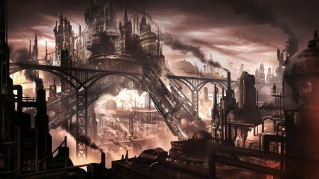 Anthony brault steampunk art город