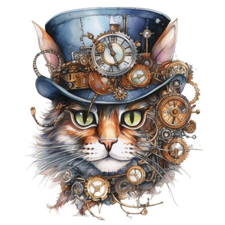 Кот в стиле стимпанк