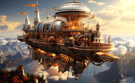 Дирижабль стимпанк