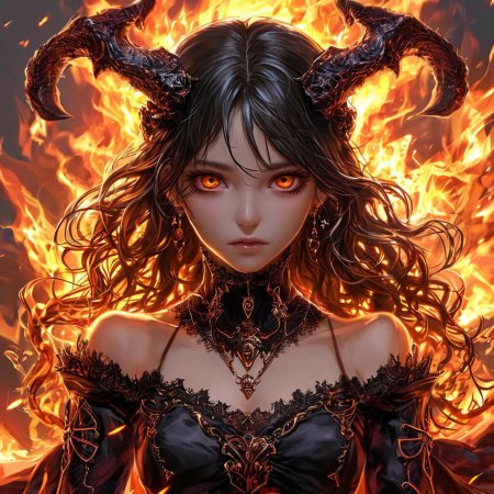 Демон аниме девушка