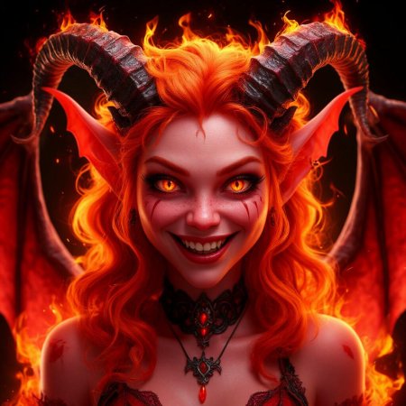 Демон с рогами